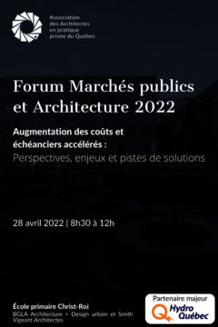 Forum Marchés publics et Architecture
