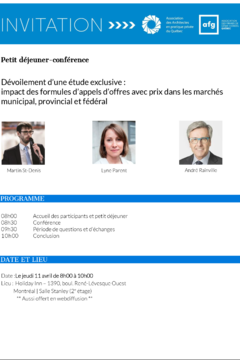 Dévoilement d’une étude exclusive :  impact des formules d’appels d’offres avec prix dans les marchés municipal, provincial et fédéral