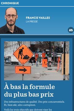 La Presse + revient sur les règles d’octroi de contrats publics et la règle du plus bas soumissionnaire