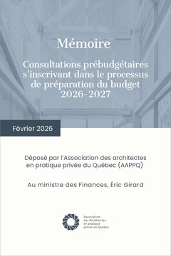 M&eacute;moire d&eacute;pos&eacute; dans le cadre des consultations pr&eacute;budg&eacute;taires 2026-2027