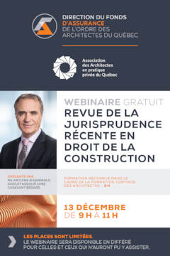 Revue de la jurisprudence récente en droit de la construction