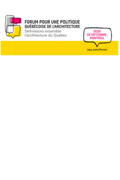 Forum pour une politique québécoise de l'architecture