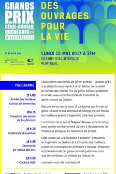 15e édition des Grands Prix du génie-conseil québécois