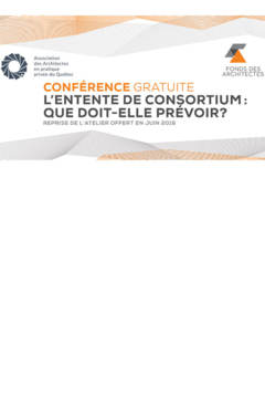 L’entente de consortium : que doit-elle prévoir ? (Trois-Rivières)
