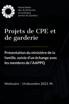 Projets de CPE et de garderie : Présentation du ministère de la famille