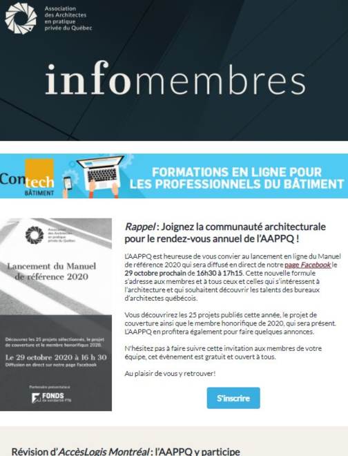 Participez aux évènements AAPPQ | AccèsLogis | Élections CA | Webinaire estimation de coûts en ligne | Etc