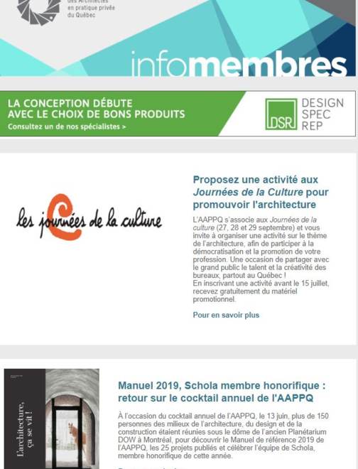 Journées de la Culture | Plateau Mont-Royal | Manuel 2019 | Présidence OAQ | etc.