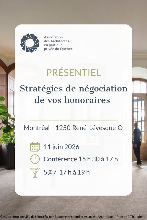 Strat&eacute;gies de n&eacute;gociation des honoraires pr&eacute;vus par un contrat de services professionnel - Montr&eacute;al