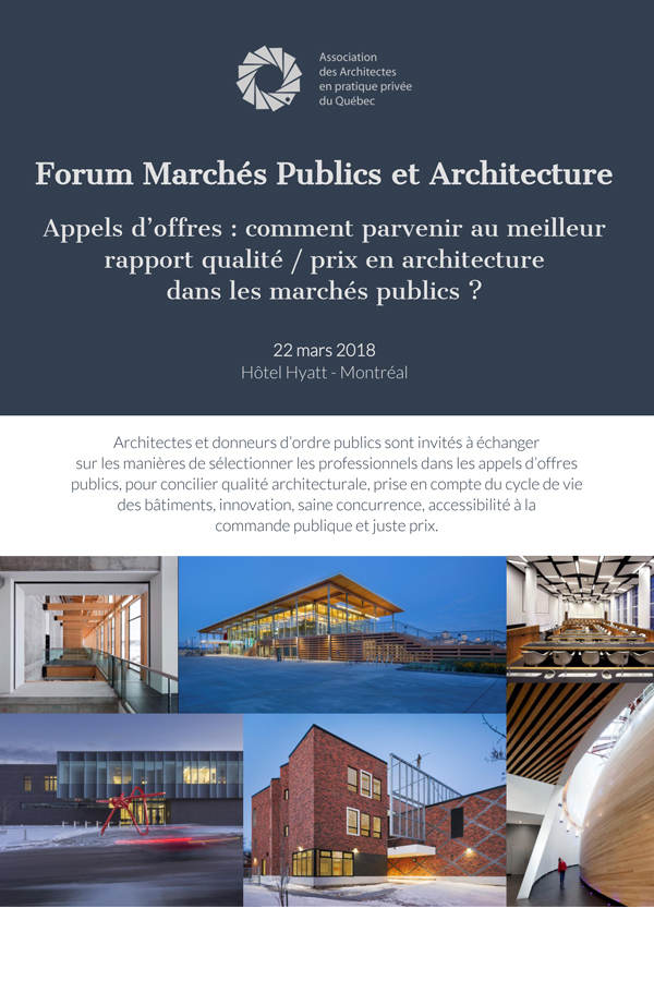 Premier Forum Marchés publics et Architecture – 22 mars 2018