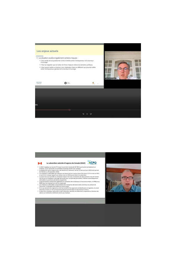 Les webinaires COVID-19 accessibles en ligne pour une durée limitée