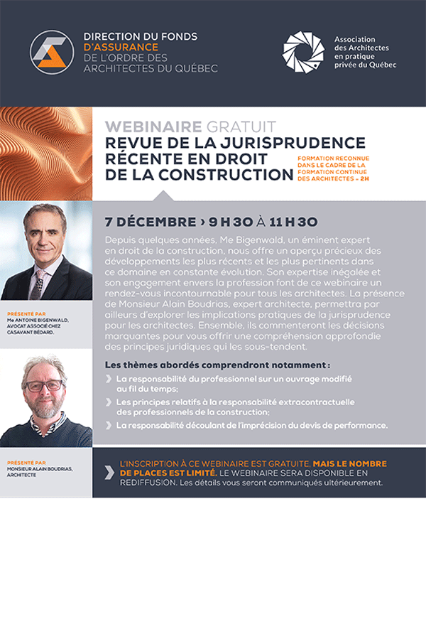 Revue de la jurisprudence récente en droit de la construction